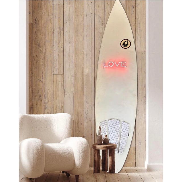 Love #2 is a 6'6 Neon on Epoxy Resin Surfboard Clear acrylic mounting brackets included. Bobbi Bennett is a California-...