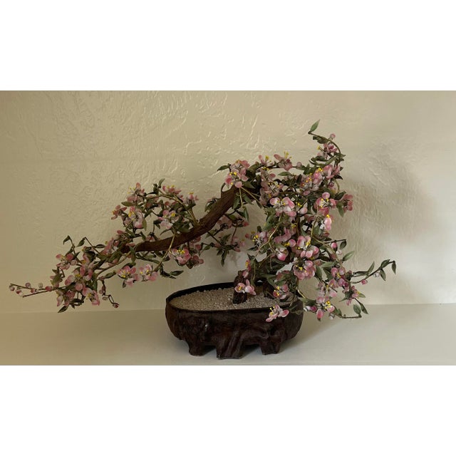 Massive Chinese Hard Stone and Jade Bonsai Tree For Sale - Image 9 of 12