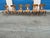Set of 6 teak Klismos patio chairs. The chairs are made of solid Peruvian Teak. Finished and ready to enjoy. Set is well...
