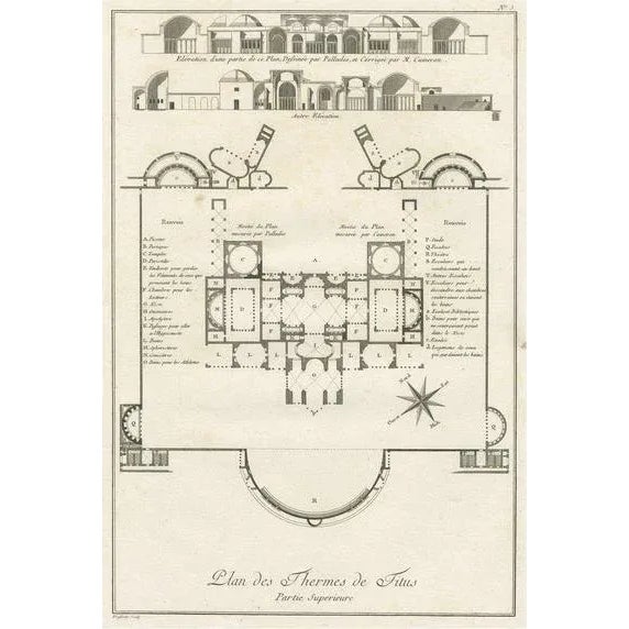 Late 18th Century Map of the Overground Area of Baths of Emperor Titus, 1786 For Sale - Image 5 of 5