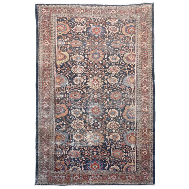 Textile Early 20th Century Antique Mahal Rug- 11'0"x17'0" For Sale - Image 7 of 7