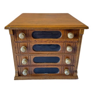 Antique Goff's "Best Braid Made" Oak Spool Cabinet | Circa 1900 For Sale