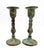 Verdigris Pair of Vintage Verdigris Patinated Brass Candlesticks With Foliate Motifs – Rustic European / Old World For Sale - Image 8 of 9