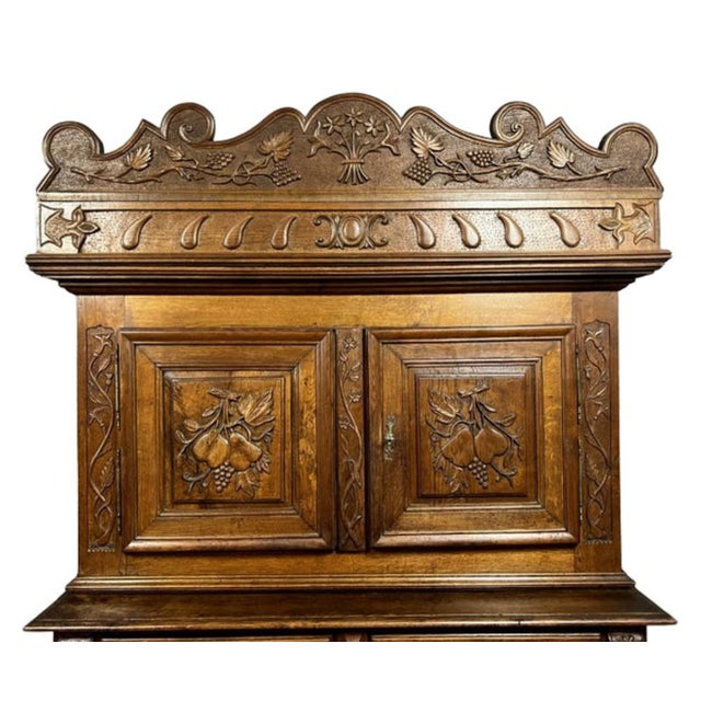 Renaissance Style Montbéliard Four-Door Cabinet in Oak For Sale - Image 5 of 8