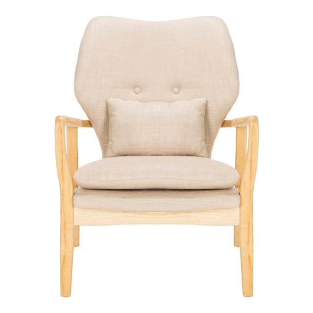 Accent Chair in Beige & Natural For Sale