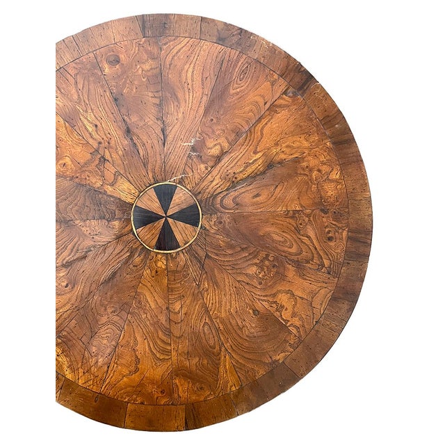 From Northern Italy, circa 1810-1840. Walnut marquetry veneer. The table is in great condition and very sturdy.