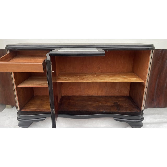 Wood Art Deco Black Sideboard, 1940s For Sale - Image 7 of 18