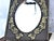 Vintage 20th Century Chinoiserie Peacock Table Mirror in Black and Gold Engraved Metal For Sale - Image 4 of 9
