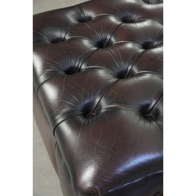 Animal Skin English Chesterfield Cowhide Ottoman with Colors For Sale - Image 7 of 10