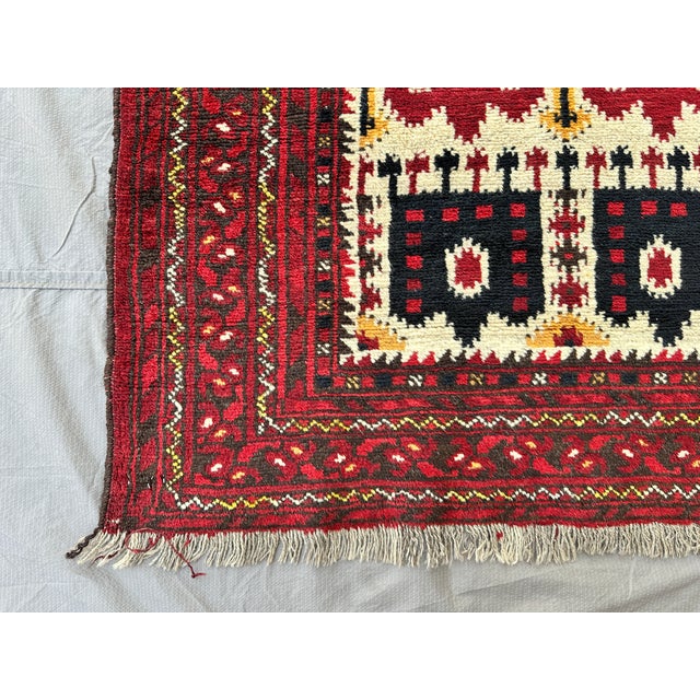 Ivory Turkmen Hand-Knotted Wool Rug - 3'10" X 3'0" For Sale - Image 6 of 11