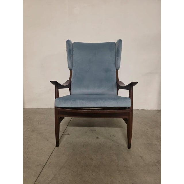 Blue Scandinavian-Style Lounge Chair from Framar, 1950s For Sale - Image 8 of 9