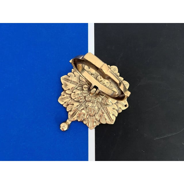 Mid Century Brass Faux Bois Wreath Door Knocker For Sale - Image 12 of 18