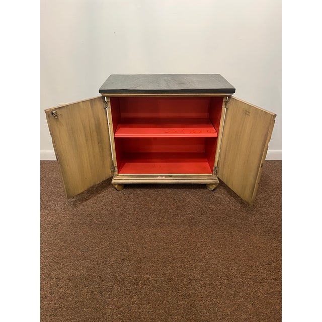 1955 Dorothy Draper Heritage Henredon Cabinet Slate Top For Sale - Image 10 of 11