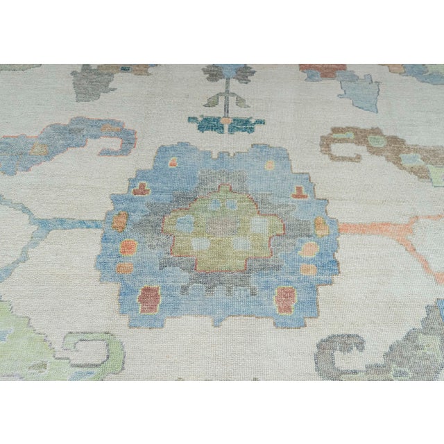 Turkish Oushak Square Rug 13'5" x 14'3" #20430 For Sale - Image 4 of 8