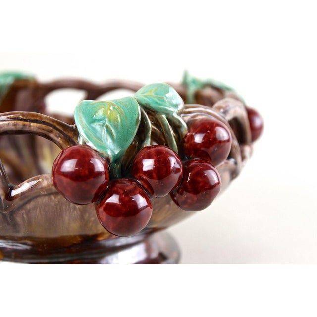 1950s Mid-Century Ceramic Bowl with Cherries by St. Peter Ceramic, 1950 For Sale - Image 5 of 16