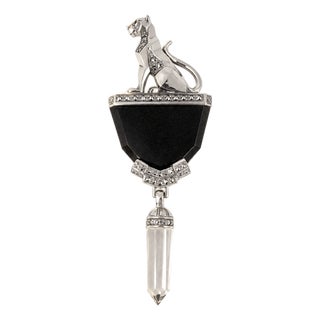 Sterling Silver Panther Motif Pin/Brooch Ari 1990 For Sale