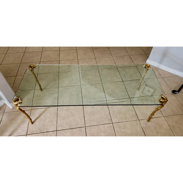 1990s P.E.Guerin Faux Bois Gilt Bronze Cocktail Table For Sale - Image 5 of 17