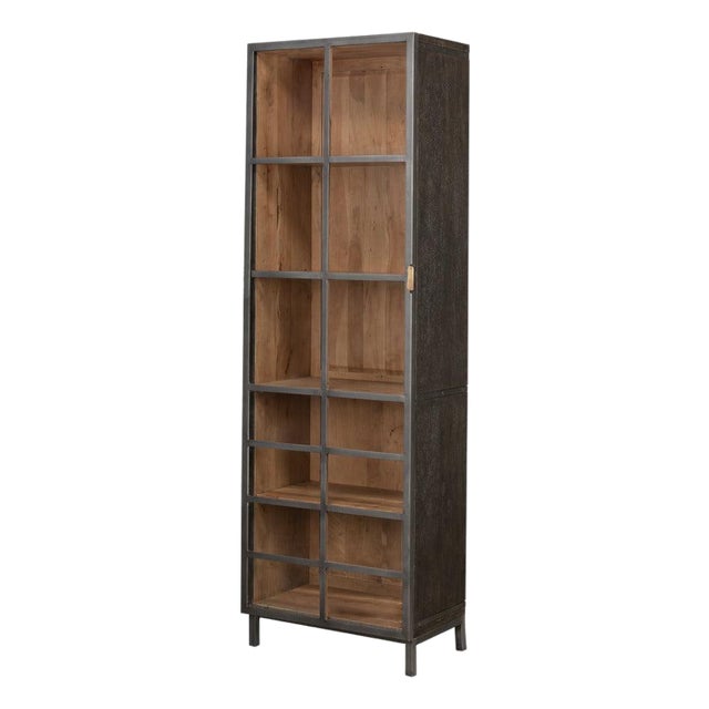 Industrial Glazed Display Cabinet, Left-Opening For Sale