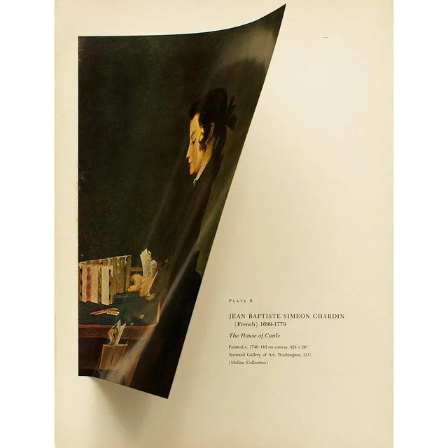1956 Jean Baptiste Simeon Chardin "The House of Cards", Vintage Full-Color Print For Sale - Image 4 of 8
