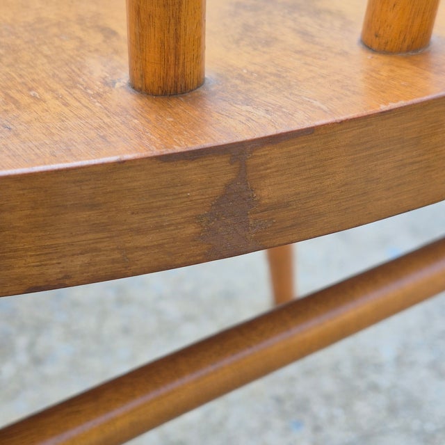 Midcentury Modern Russel Wright for Conant Ball Solid Birch Spindle Back Dining Chairs, Set of 4 For Sale - Image 15 of 17