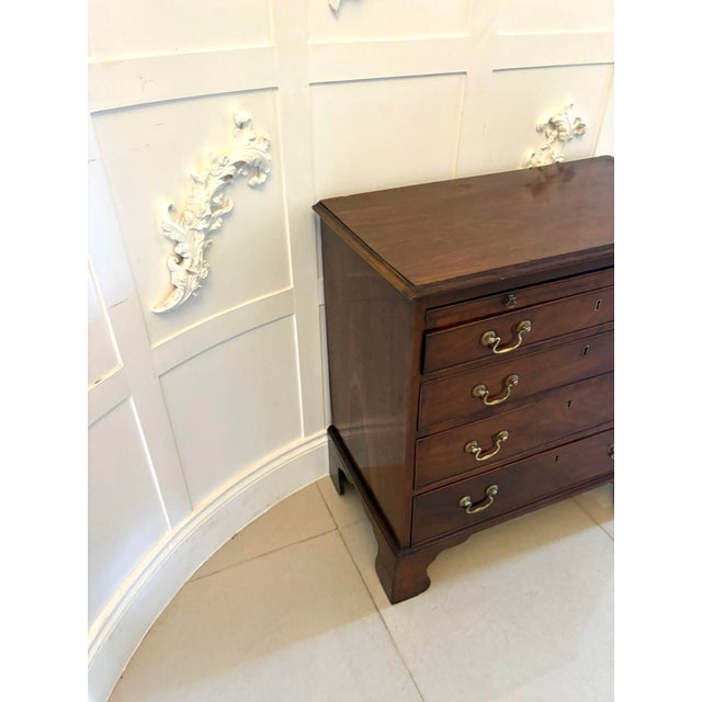 Wood Small Antique Georgian Mahogany Chest of 4 Drawers with Brushing Slide, 1780 For Sale - Image 7 of 12