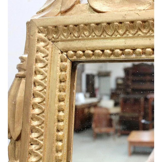 Small Louis XVI Style Golden Wood Mirror, 1920s For Sale - Image 9 of 13