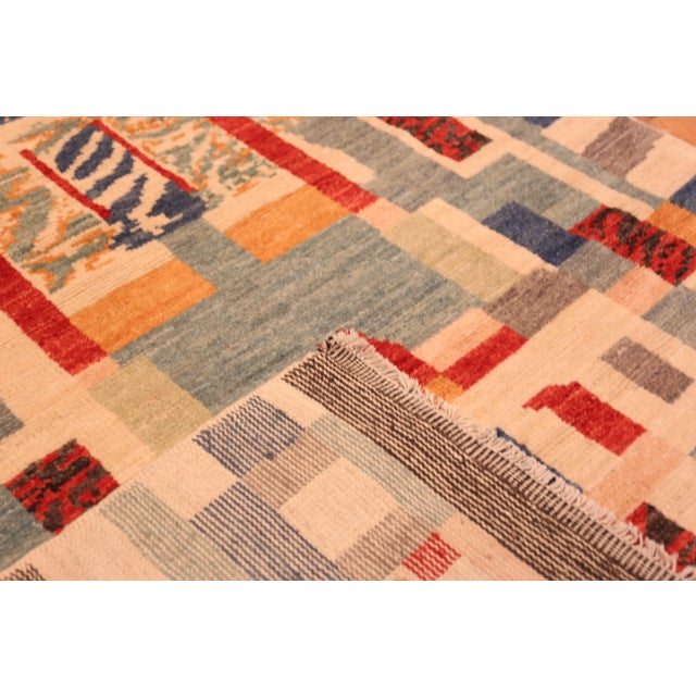 Small Modern Swedish Geometric Design Rug, Country of origin: Central Asia, Circa date: Modern