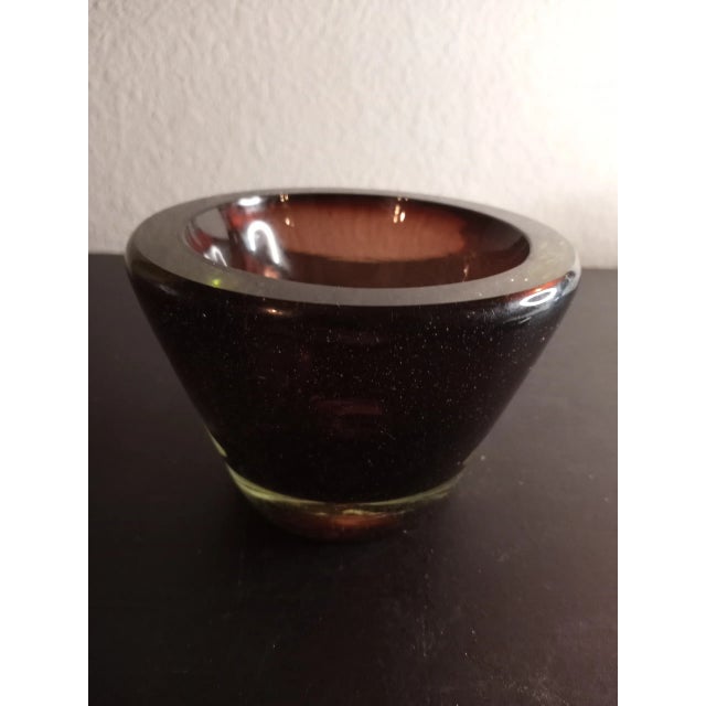 Contemporary Amber Glass With Bullicante Pontil Johanssen Bowl For Sale - Image 3 of 7