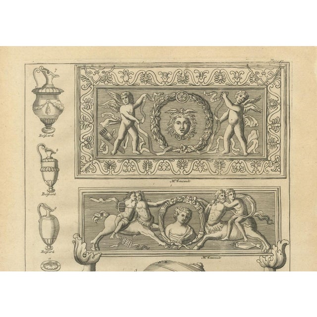 Bernard de Montfaucon, Roman Antiquities and Classical Decorative Arts, 1721, Paper Engraving For Sale - Image 4 of 9