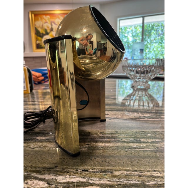 Metal Vintage Kovacs Mid Century Modern Gold Atomic Eyeball Lamps - Pair For Sale - Image 7 of 10
