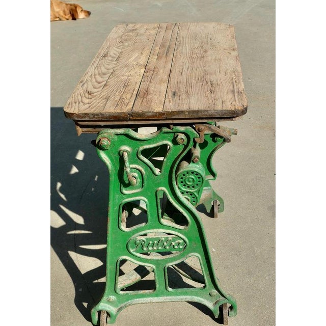 1900 - 1909 Industrial Garden Table in Cast-Iron with Pine Top, 1900 For Sale - Image 5 of 9