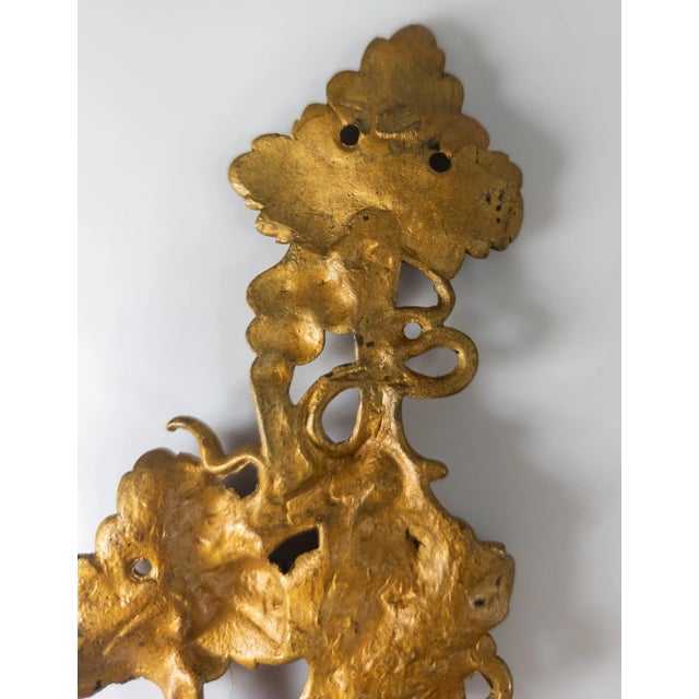 19th Century Group of 3 Gilt Bronze Architectural Furniture Accents With Grape Motif For Sale - Image 10 of 11