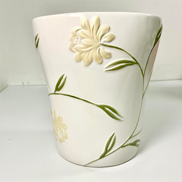 2019 Contemporary Art Nouveau Boho Chic Crosscill Penelope Ceramic Wastebasket. For Sale - Image 6 of 10