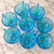 Mid-Century Modern Vintage Mid-Century Modern Hazel-Atlas Capri Dots Aqua Blue Glass Teacups – Set of 8 For Sale - Image 3 of 6
