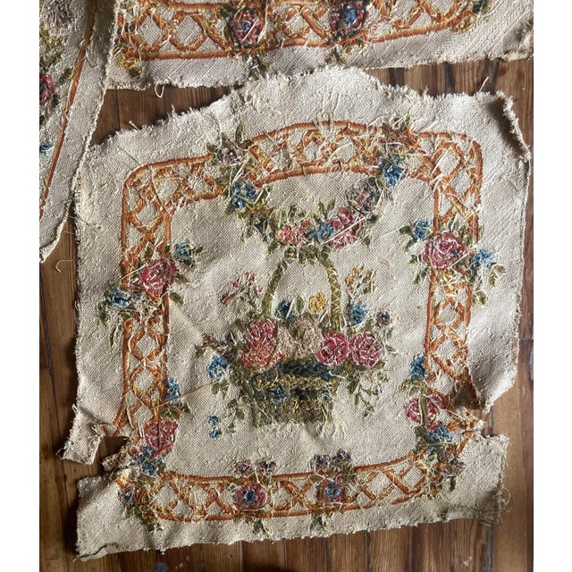 3 Authentic Antique 19th Century Needlepoint Tapestries for Chairs or Pillows For Sale In West Palm - Image 6 of 10