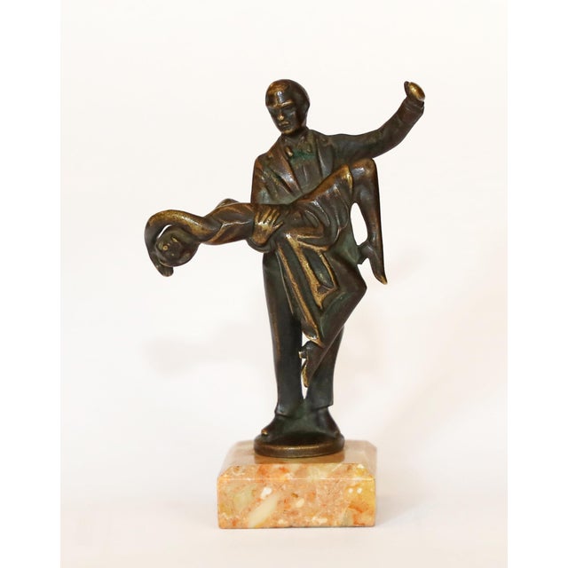 Dancing Couple in Bronze & Marble, 1920s For Sale - Image 10 of 10