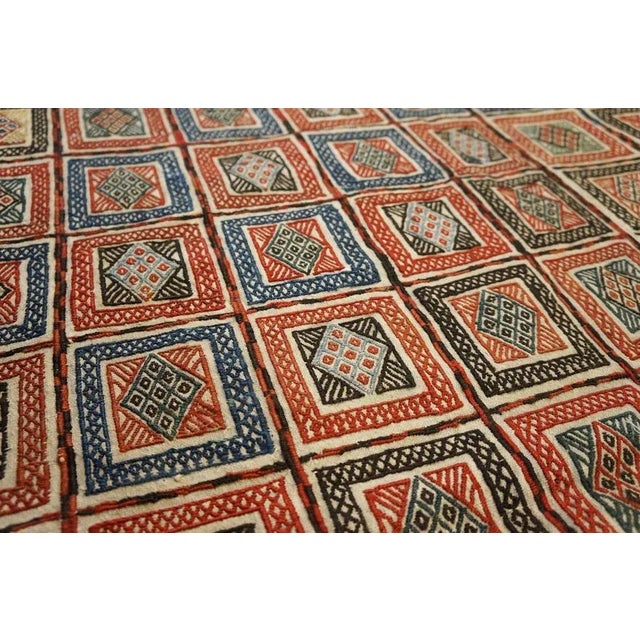 1890s Multi Geometric Tribal Antique Caucasian Verneh Flat-Weave Carpet 5'4" X 5'8" Kilim Wool Rug For Sale - Image 4 of 11