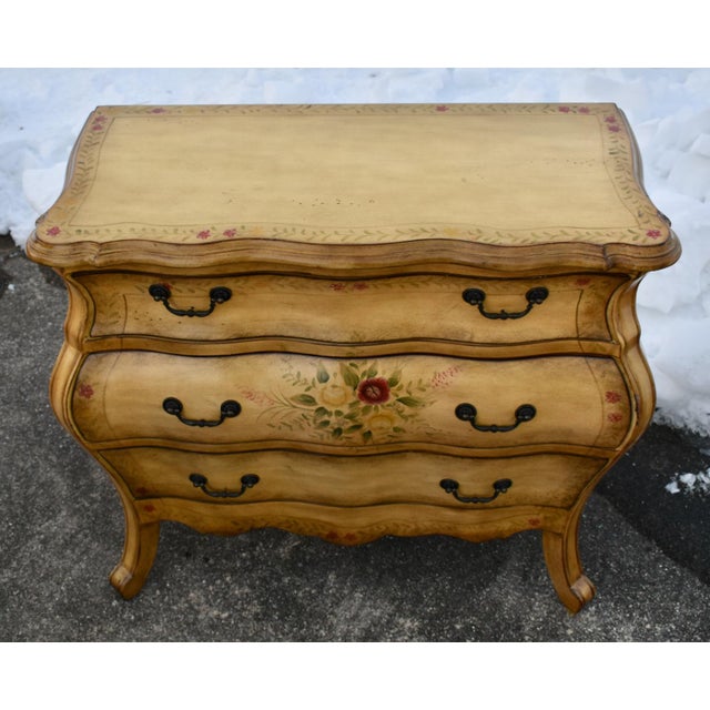 Brown Vintage Pulaski Thre Drawer Painted Bombe' Commode For Sale - Image 8 of 13