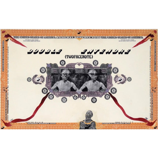 "Double Entendre (TwoFaceNote)" Satirical Currency Collage Elaborate collage by Mickey "Kano" Kane (American, 20th...