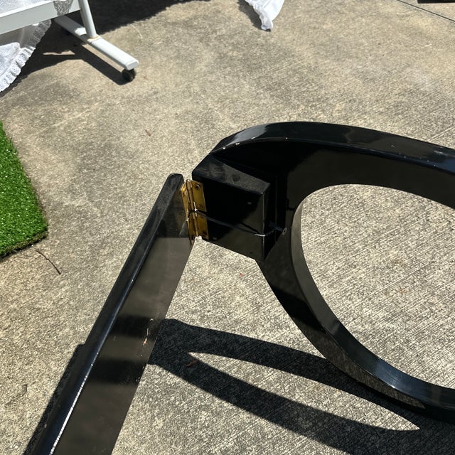 Wood 1970s Black Wooden Oversized Glasses Sculpture With Silver Accents For Sale - Image 7 of 8