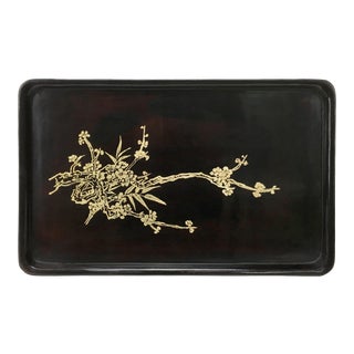 Black Rectangle Lacquer Tray For Sale