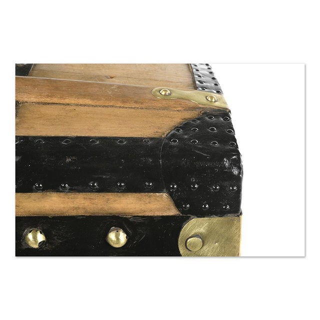 Parisian Reinforced Wooden Transport Trunk, 1800s For Sale - Image 5 of 7