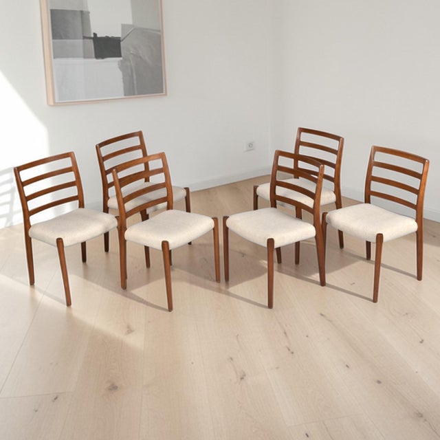 6 Original j.l. Møller Model 85 Danish Teak Ladderback Dining Chairs For Sale - Image 6 of 17
