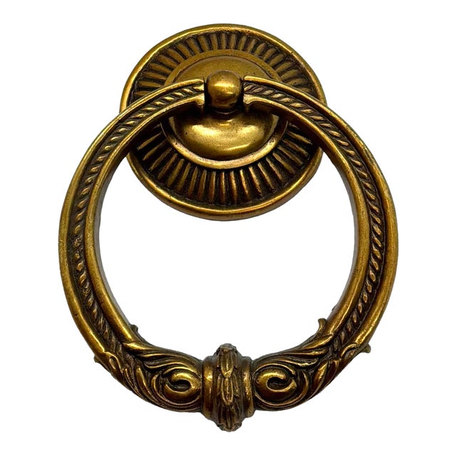 Henredon Large Ring Pull Antique Brass For Sale