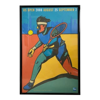 United States Open Tennis 2008 Milton Glaser Art Nouveau Official Poster - Framed For Sale
