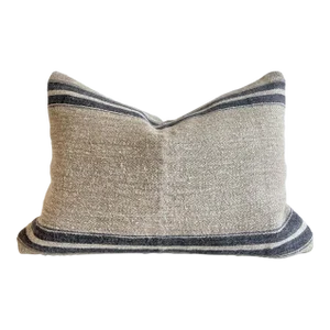 Vintage European Grain Sack Pillow With Insert