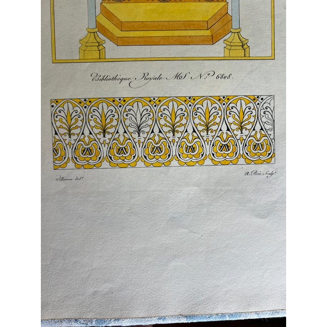 This gorgeous etching reproduction depicts an ornate throne from the beginning of the 16th century. The title reads:...