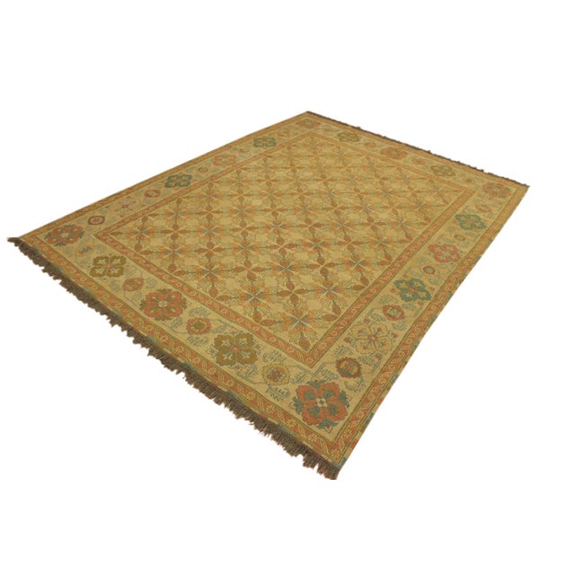 Tribal Tribal Soumak Beige/Brown Wool Rug - 7'6'' X 10'3'' For Sale - Image 3 of 10