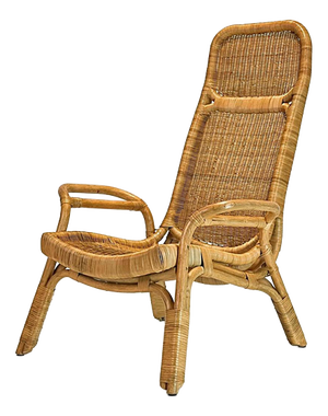 Wickerwork Easy Chair, Italy, 1970