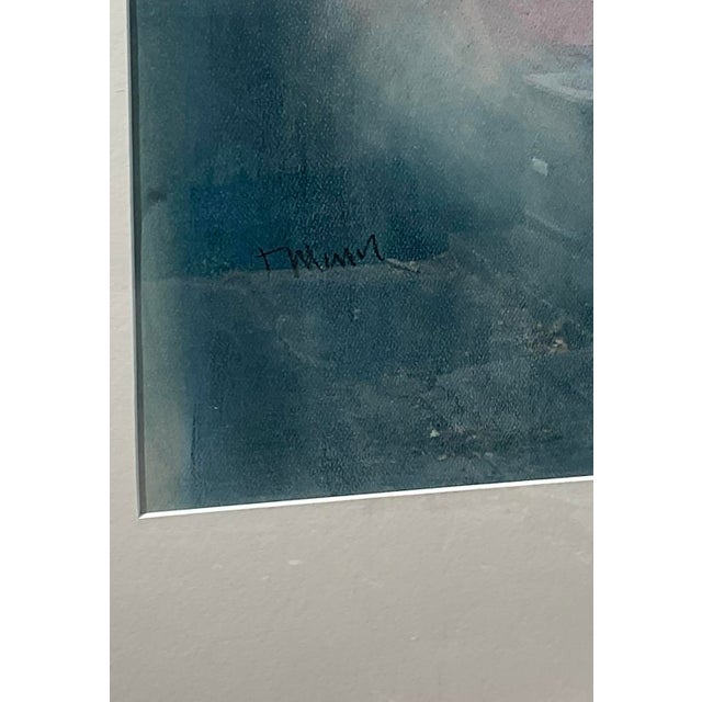 Late 20th Century Vintage Boho Original Pastels Portrait on Paper For Sale - Image 5 of 6